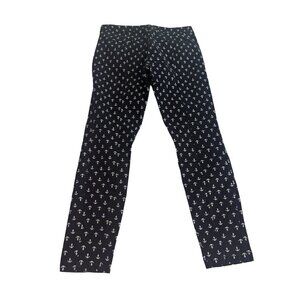 Gap Khakis Super Skinny Anchor Print Black Pants WomenS Size 06